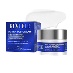 REVUELE EGF Peptide Eye Cream – 0.51 fl.oz (15 ml) | Advanced Eye Contour Cream, Epidermal Growth Factor, Peptides & Caffeine | Firms, Hydrates & Reduces Fine Lines – Anti-Aging Eye Treatment