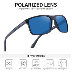 PUKCLAR Polarized Sunglasses Men Women - Rectangular Hiking Lightweight Material TR90 Frame UV400 Sports Outdoor Golf Cycling Fishing Eyewear Sunglasses
