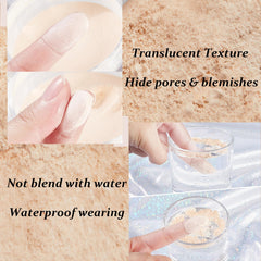 Translucent Face Powder - Loose Setting Powder - Matte Face Powder - Lightweight Long-lasting Waterproof Makeup Powder - Oil Control with Powder Puff Foundation Full Coverage Pressed Powder (01)