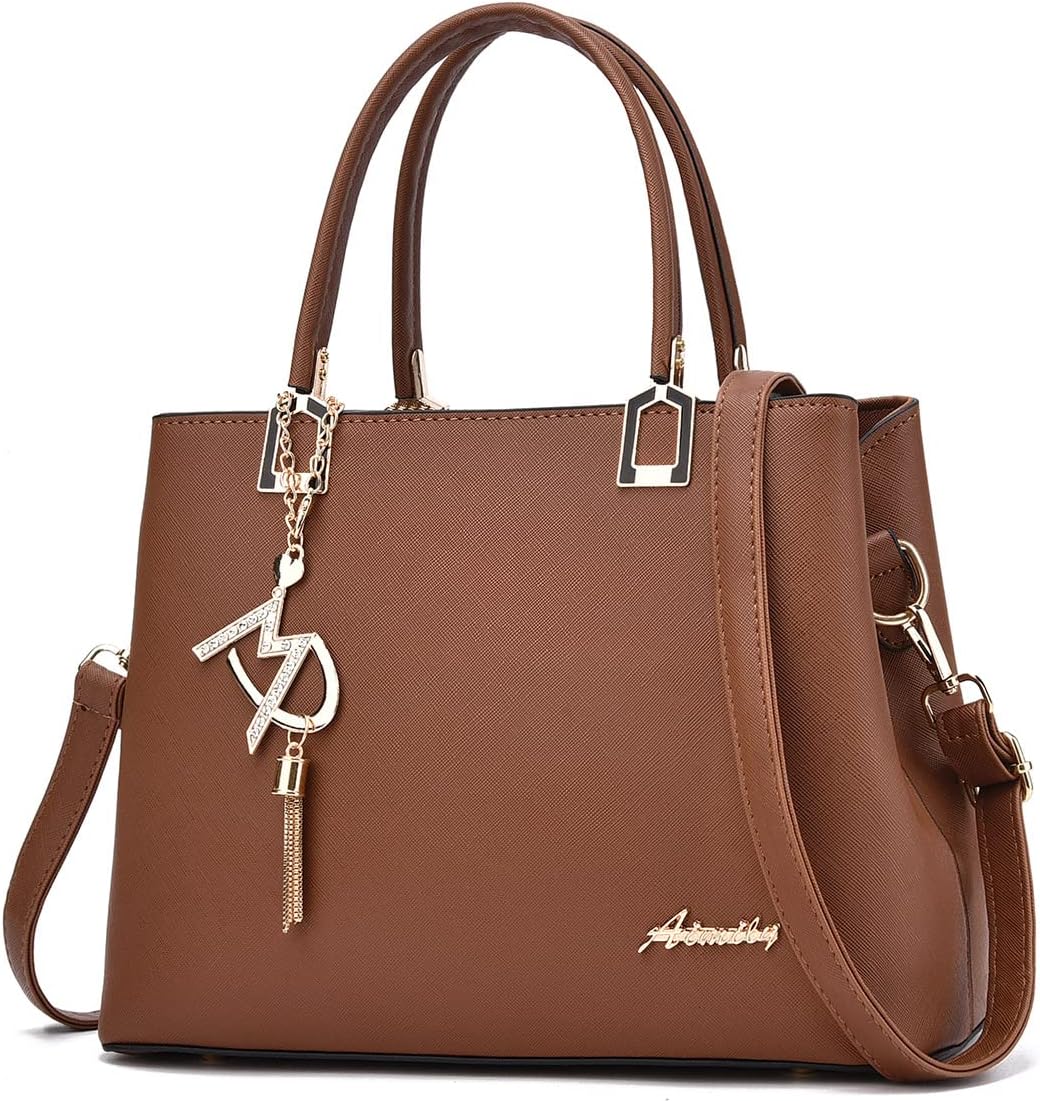 Womens Purses and Handbags Shoulder Bags Ladies Designer Top Handle Satchel Tote Bag - Brown