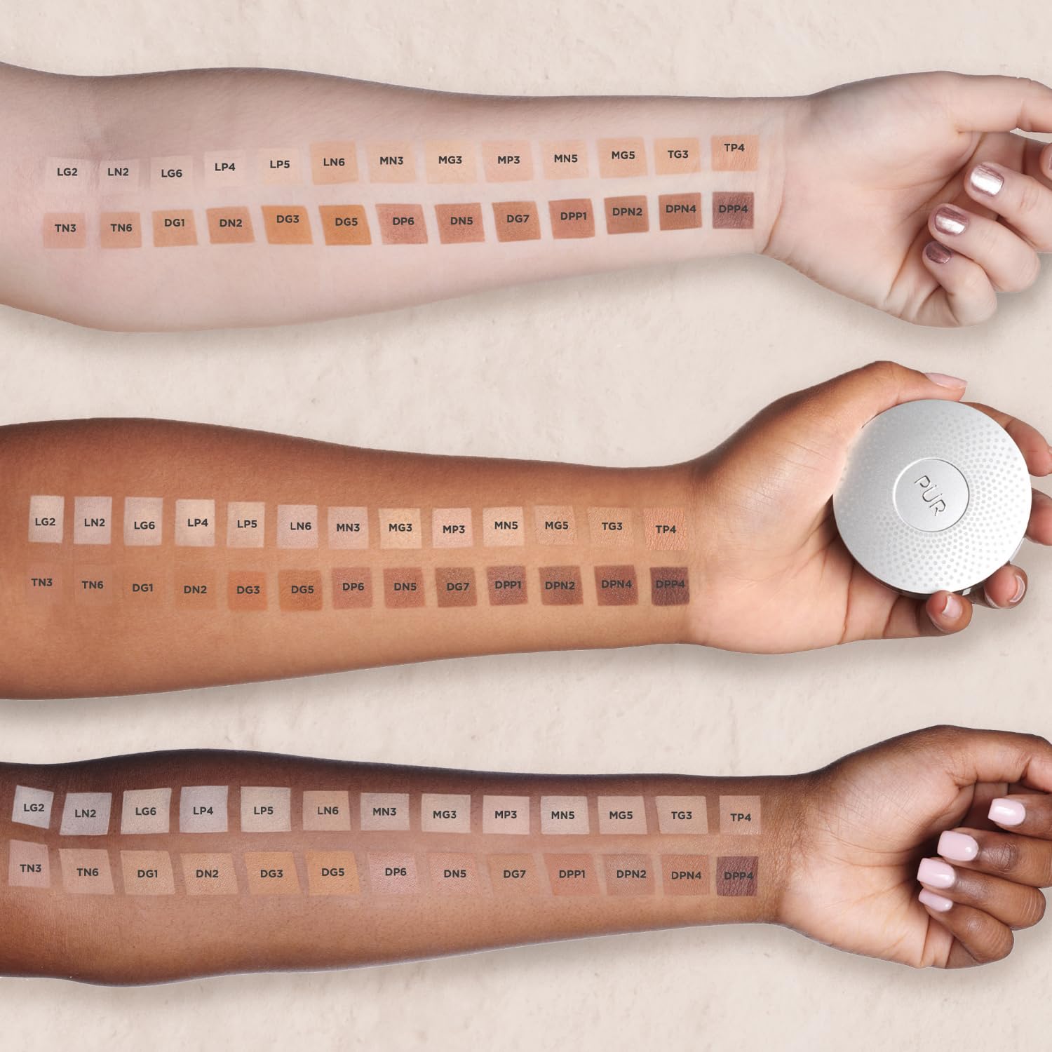 PÜR 4-in-1 Pressed Mineral Makeup SPF 15 Powder Foundation with Concealer & Finishing Powder- Medium to Full Coverage Foundation- Mineral-Based Powder- Cruelty-Free & Vegan Friendly- Tan