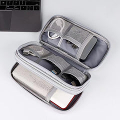 Portable Electronic Organizer Cable Bag Small ProCase Travel Tech Case Hard Drive Accessories Storage Carrying Cases Soft Carrying Pouch for, Cord, Charger, Earphone Flash Drive, USB, SD Card (Grey)