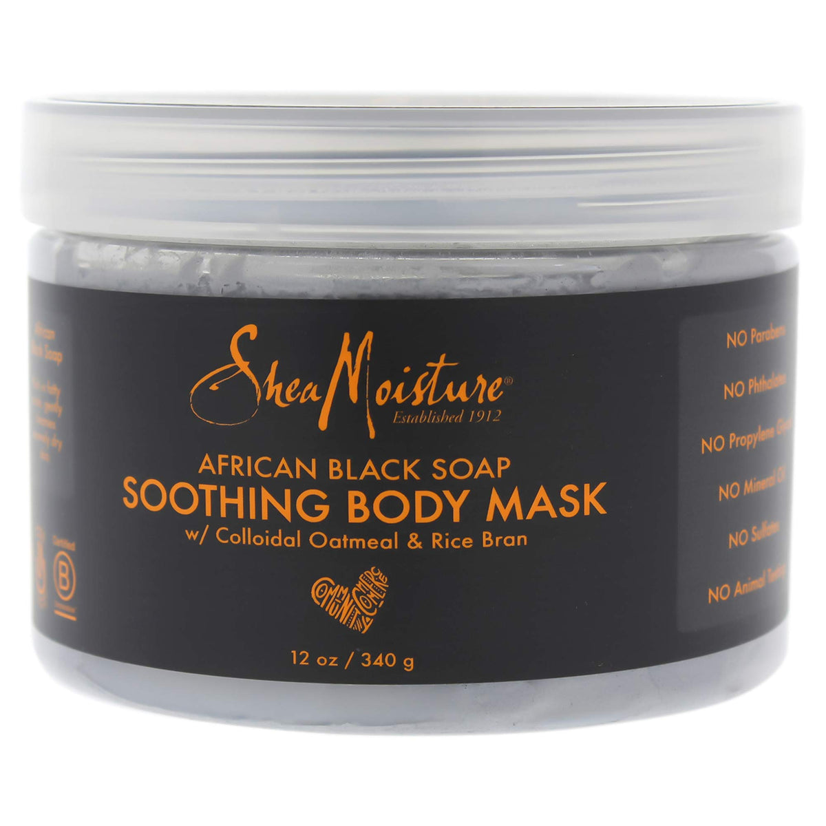 Shea Moisture African Black Soap Soothing Body Mask for Unisex, 12 oz