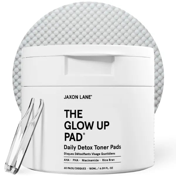 JAXON LANE Glow Up Rice Toner Pads – Korean Daily Exfoliating Face Pads with AHA, PHA & Niacinamide – Centella Brightening Toner for Men’s Skincare, Acne, Pores & Radiance (60 Pads)
