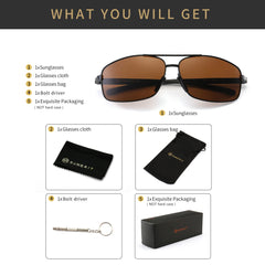 SUNGAIT Ultra Lightweight Rectangular Polarized Sunglasses UV400 Protection