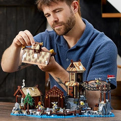 LEGO 21343 Ideas Viking Village Building Kit for Adults, Large Set with Longhouse, Medieval Blacksmith's Smithy and Watchtower, Gift Idea for History Fans, Men, Women, Him and Her