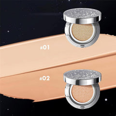 Korean Foundation Makeup, 1+2 Air Cushion BB Cream Set, CC Cream Korean, Makeup Moisturizer Foundation Full Coverage for Flawless Makeup, Even Skin Tone (lvory)