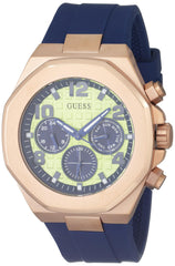GUESS Men's 46mm Watch - Black Strap Black Dial Two-Tone Case