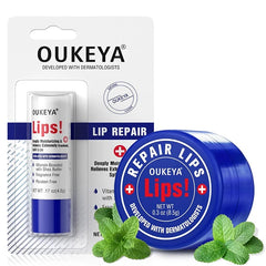 OUKEYA Medicated Lip Balm Hydrating w/Petrolatum, Shea Butter, Beeswax, 100% Natural Ingredients, Organic Lip Butter Balm & Moisturizers Lip Repair For Dry Cracked Lips Overnight Lip Treatment