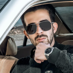 KANASTAL Polarized Sunglasses for Men Women, Large Memory Metal Frame Lightweight Sun Glasses 100% UV400 Protection Shades for Driving