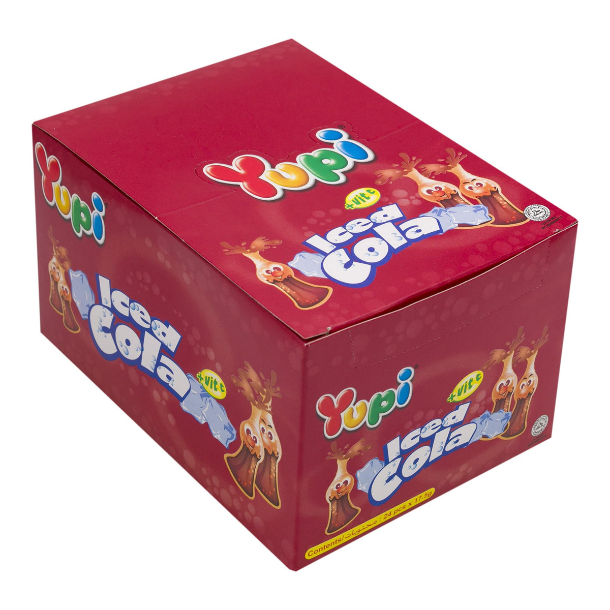 Yupi Gummy Candy Tray Iced Cola, Fizzy Cola Flavored Chewy Gummies, Fun Snack for Kids & Parties, Halal Certified - 17.5g (Pack of 16)