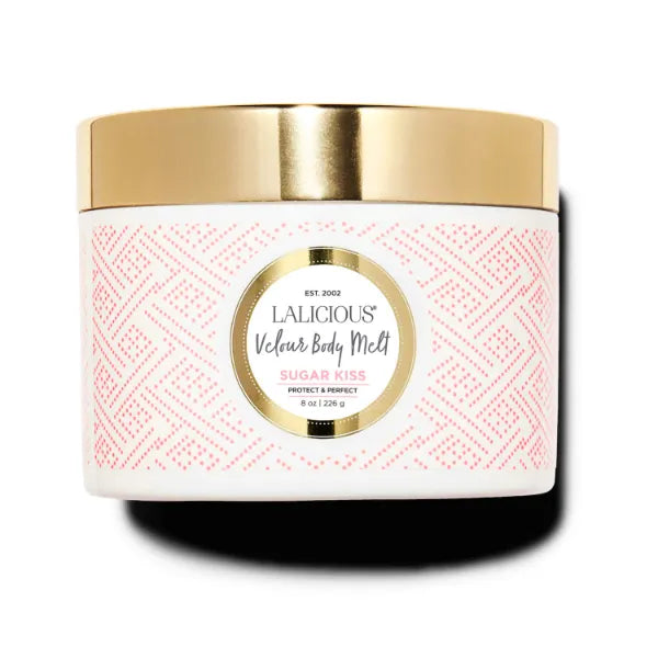 LaLicious Sugar Kiss Velour Body Melt - Multitasking Gel-to-Oil Skin Moisturizer with Macadamia Oil & Coconut Oil - Shave Gel, Hair/Scalp/Hand/Foot Mask - Help Prevent Stretch Marks, 8oz