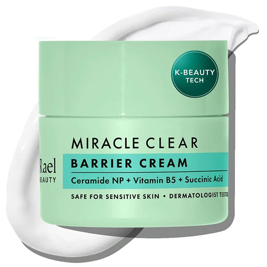 Rael Face Moisturizer, Miracle Clear Barrier Cream – Lightweight Moisturizer with Succinic Acid and Vitamin B5, Hydration, Korean Skin Care (1.8 oz)
