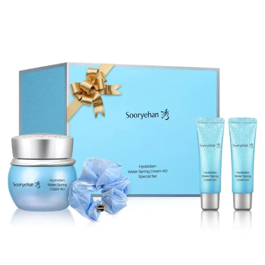 Sooryehan Water Spring Cream AD Amazon gift Set (Amazon Set, 4.2fl oz) - Korean Moisturizer Skincare for Deep Hydration Boost & Elasticity, Fermented Ginseng, Hyaluronic Acid, Amino Acid