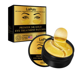 LaPalo Premier 24K Gold Eye Treatment Patches,Anti-aging Collagen Hyaluronic Acid Eye Mask, Diminish Dark Cirles, Wrinkles, Puffiness & Bags, Nourish Skin Care, Travel Size Travel Essentials - 60 pcs