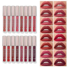 LANGMANNI Matte Liquid Lipstick Makeup Set Velvety Liquid Lipstick Long Lasting Durable Nude Lip Gloss Beauty Cosmetics Set for Girls and Women 16Pcs set