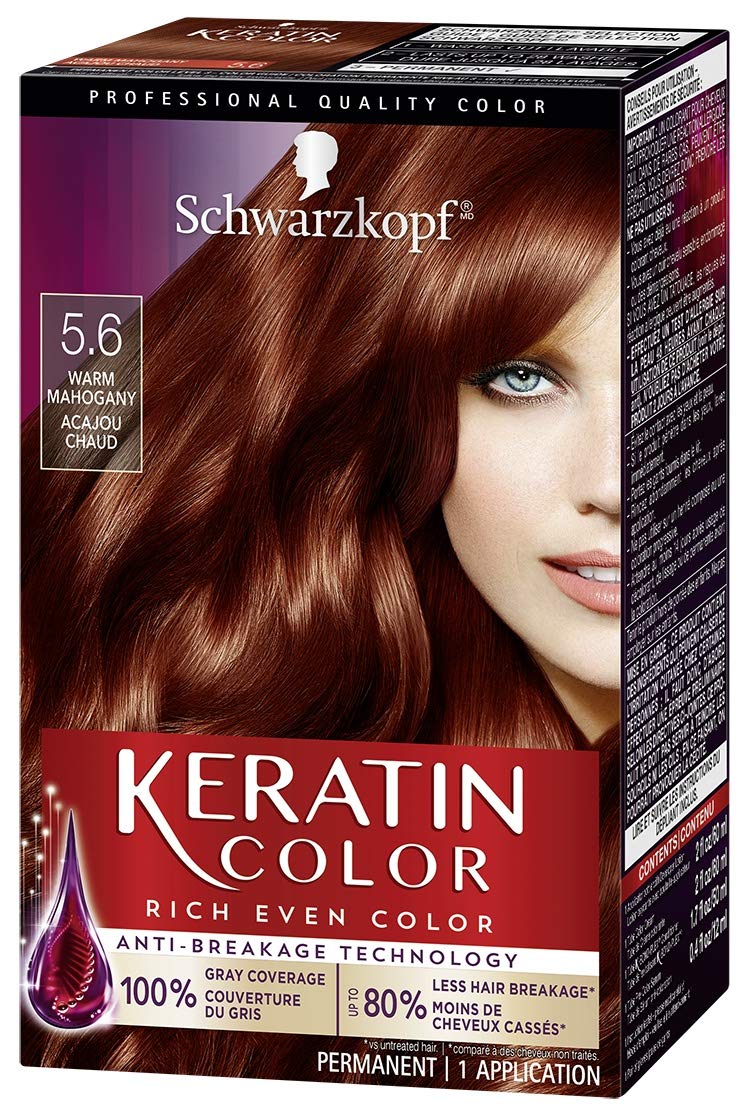 Schwarzkopf Keratin Color Permanent Hair Color Cream 5.6 Warm Mahogany (Packaging May Vary)