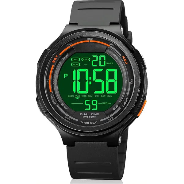 Mens Digital Sports Watch, Military Watches for Men, Large LED Screen 12/24H Chronograph Tactical Watch, Waterproof Backlight Alarm Date Wristwatch, Multifunction Army Countdown Stopwatch for Men