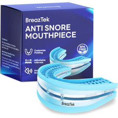 BreazTek Anti Snore Mouthpiece: FDA Cleared Snoring Mouth Guard for Adults – Helps Reduce Snoring During Sleep for Men and Women – Easy to Use & Reusable (Lightblue)