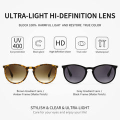SUNGAIT Vintage Round Sunglasses for Women Men Classic Retro Designer Style