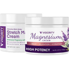 Vigority Relaxation & Skin Nourishment Duo Magnesium Cream and Stretch Mark Prevention Cream