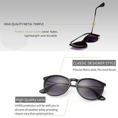 SUNGAIT Vintage Round Sunglasses for Women Men Classic Retro Designer Style