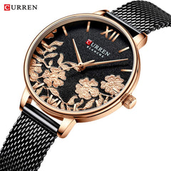 CURREN Women's 9065 Elegant Exquisite Casual Business Quartz Watch - Black