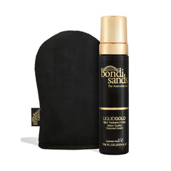 Bondi Sands Liquid Gold Self Tanning Foam + Application Mitt | Includes Lightweight Sunless Foam + Reusable Mitt for a Flawless Finish