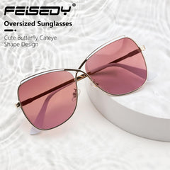 FEISEDY Womens Pilot Sunglasses Oversized Butterfly X Shape Design Cateye Cute Lady Sunglasses B2738