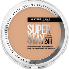 Maybelline Powder Foundation, Long-lasting 24H Wear, Medium to Full Coverage, Transfer, Water & Sweat Resistant, SuperStay 24H Hybrid Powder Foundation, 48