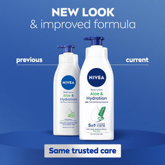 NIVEA Body Lotion for Normal to Dry Skin, Aloe & Hydration, 5in1 Complete Care, with Deep Moisture Serum, 48H Fast Refreshing Moisture, 2x400ml - Pack of 2