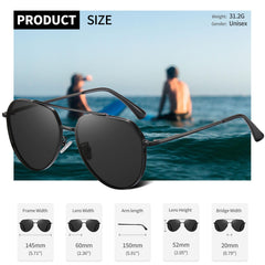 Joopin Sunglasses for Men Women, Polarized Classic Sun Glasses Metal Frame Nylon Lenses UV400 Protection