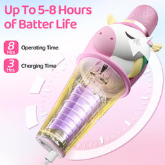 ERTYU Kids Karaoke Microphone Machine for Kids Toys with Wireless Bluetooth Mic Speaker for Toddler Adults Girls Boys Birthday Gifts toys for 4 5 6 7+ Year Old for Family Home Party