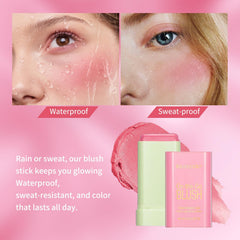 OBABO Blush Stick, Blush Cream for Cheeks Eyes Lips,Blush in Natural with Waterproof Sweat-Resistant, Tinted Solid Stick with Long Lasting, Nude Makeup Multi-Use Color Stick Creamy Blush (Shy Pink)