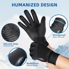 SIMARI Winter Gloves Men Women Touch Screen Glove Cold Weather Warm Gloves Freezer Work Gloves Suit for Running Driving Cycling Working Hiking 102 - Black Iris