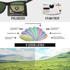 KANASTAL Polarized Sunglasses for Women, Classic Square Mens Sun Glasses, Lightweight Shades for Womens Outdoor 100% UV400 Protection Driving Fishing Golf Outdoor Activities