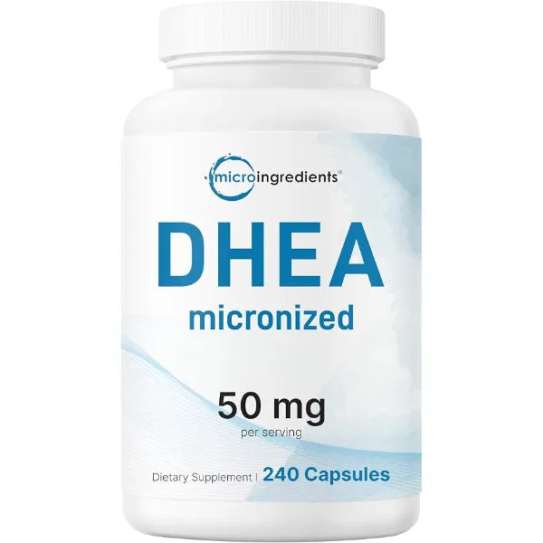 Micro Ingredients DHEA 50 mg Per Serving, 240 Capsules | Micronized DHEA Supplement for Women & Men | Non-GMO, Gluten Free, Soy Free