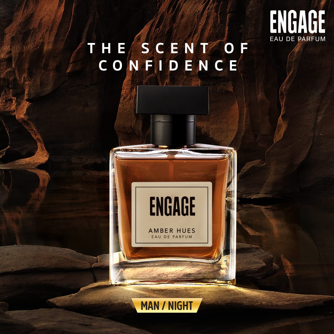 Engage Amber Hues Perfume For Men, Long Lasting, Ambery And Fruity, Ideal For Special Occasions, For Men, Tester Free, 100Ml