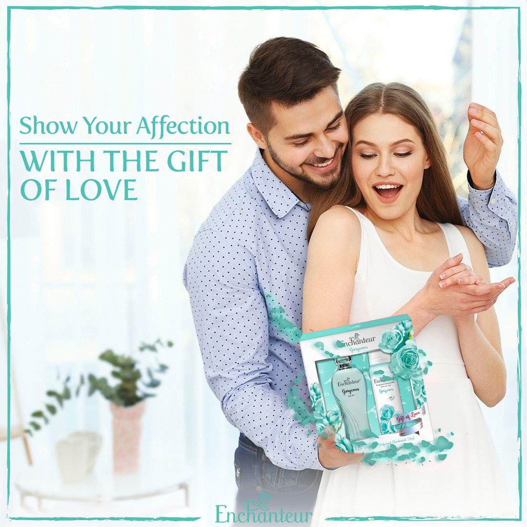 Enchanteur EDT & Perfumed Deodorant Giftpack- Gorgeous, Gift Of Love, 175 ml