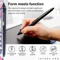 Wacom Intuos Pro Drawing Tablet, Large 16.8" x 11.2" Wireless Graphics Art Tablet (PTH860) - Black