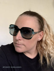 FEISEDY Polarized Women Square Sunglasses Sparkling Composite Shiny Frame B2289