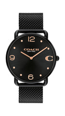 COACH WOMEN'S BLACK DIAL IONIC PLATED BLACK STEEL BRACELET WATCH - 14504256