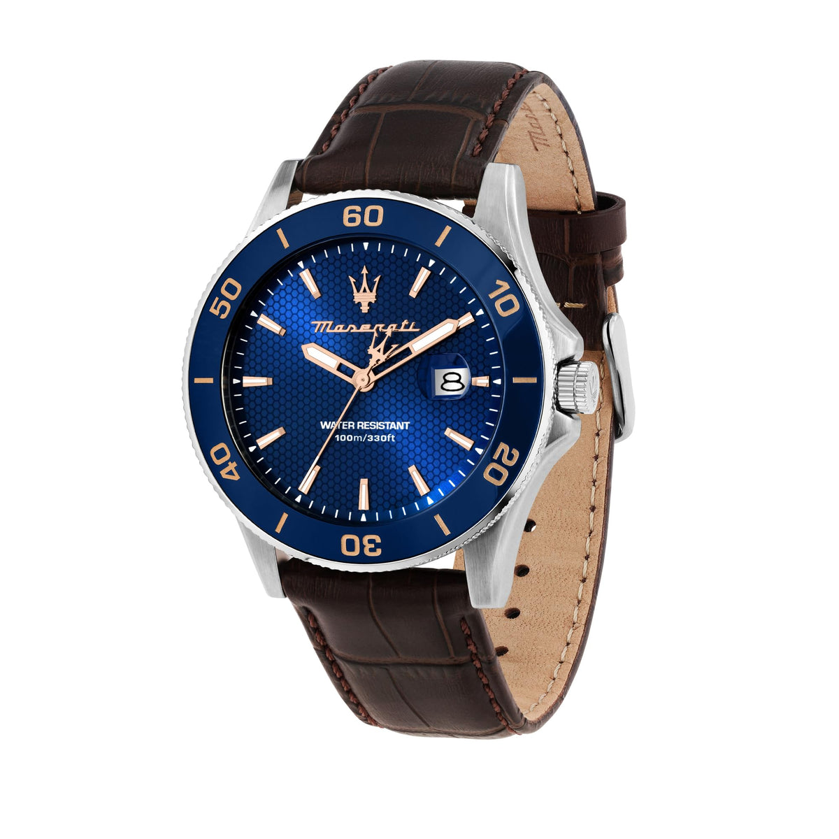 Maserati Stainless Steel Lifestyle Date Analog Dial Color Blue Men Watch - R8851100004 - Brown