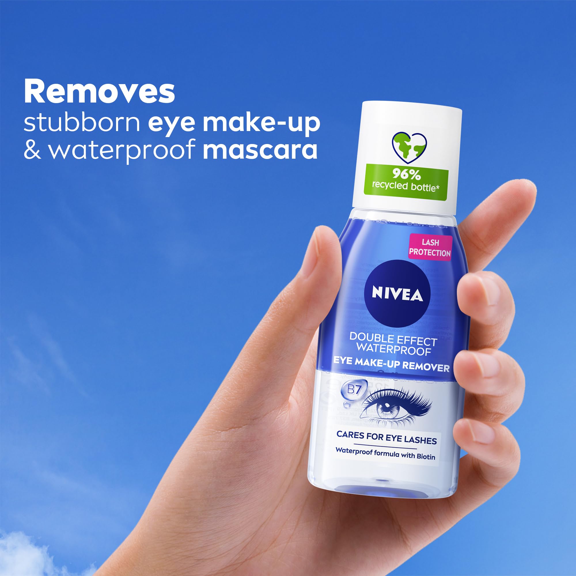 NIVEA Eye Makeup Remover, Double Effect Sensitive Lashes Protection, 125ml