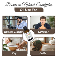 Drsous Ca Organic Eucalyptus Oil for Diffuser 30ml | 100% Pure and Natural Cold Pressed Eucalyptus Essential Oil for Aromatherapy, Skin care, and Muscle Relief | Made in Palestine