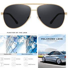 RCXKOOM Big XL Wide Frame Extra Large Polarized Aviator Sunglasses for Big Heads Men Oversized Military Pilot Glasses