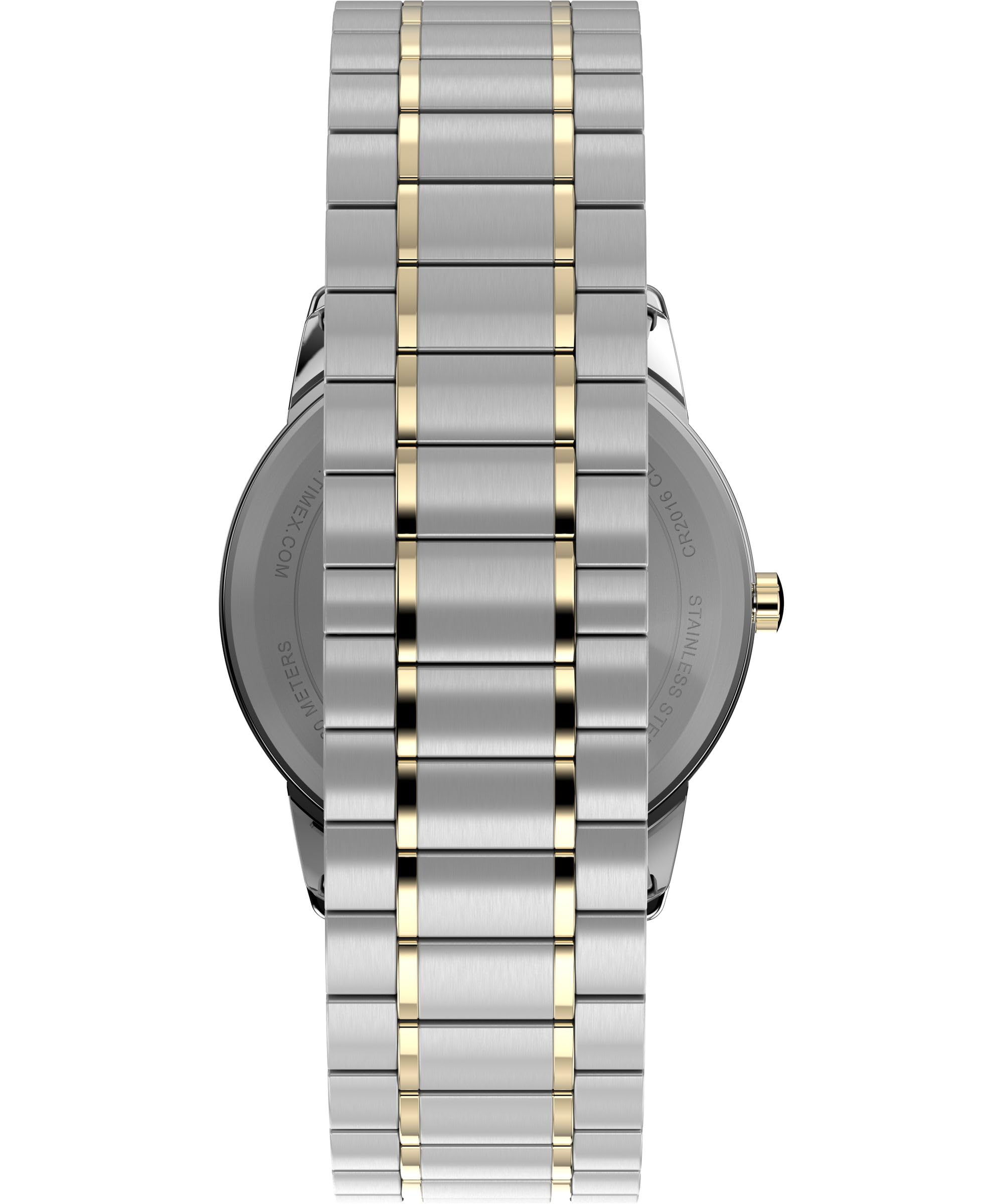 Timex Men's Easy Reader 35mm Watch – Gold-Tone Case White Dial with Gold-Tone Tapered Expansion Band - Two-Tone