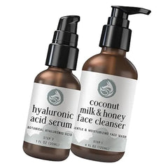 Foxbrim Naturals' Hydrating Glow Duo Hyaluronic Acid Face Serum & Milk & Honey Cleanser