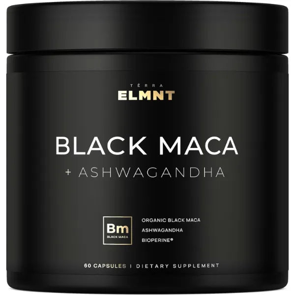 TERRA ELMNT 40x Strength Organic Black Maca Root with 15:1 Ashwagandha for Men