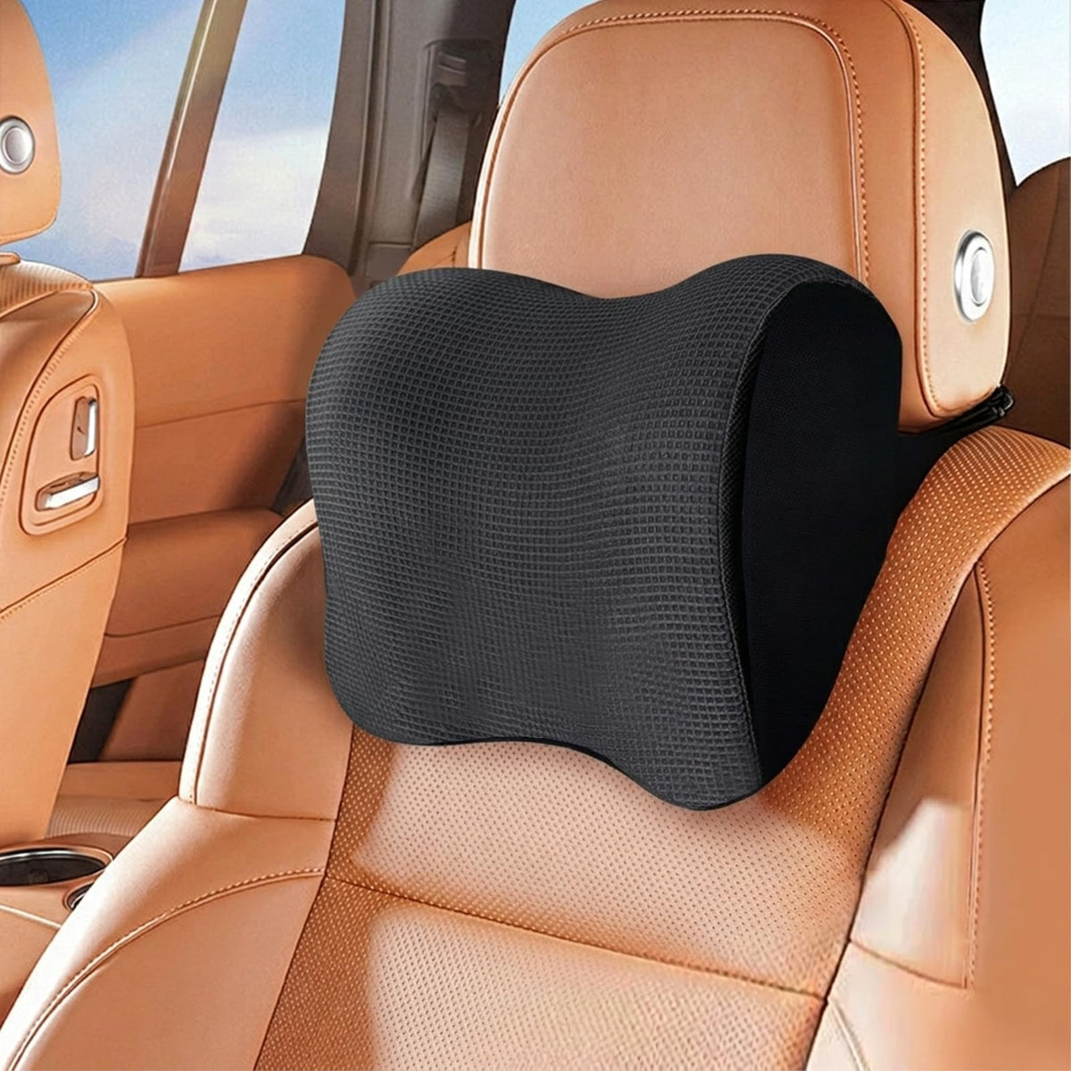 Super Fit Car Headrest Pillow, Car Pillow for Driving with Adjustable Strap